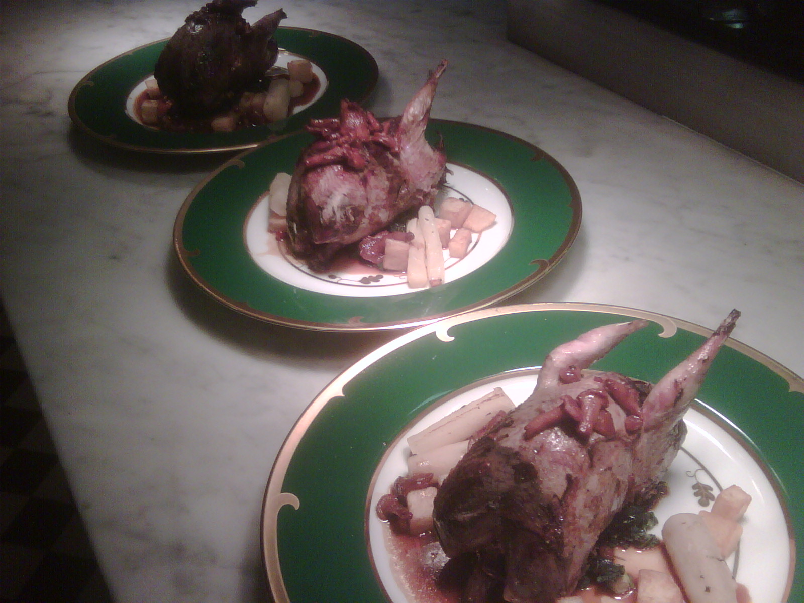Roast Grouse with sweet and sour red cabbage